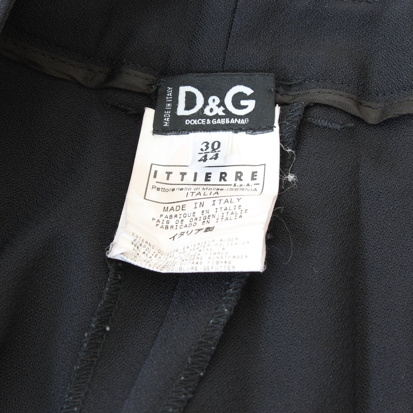 Dolce & Gabbana Black Wool Palazzo Pants 2000s