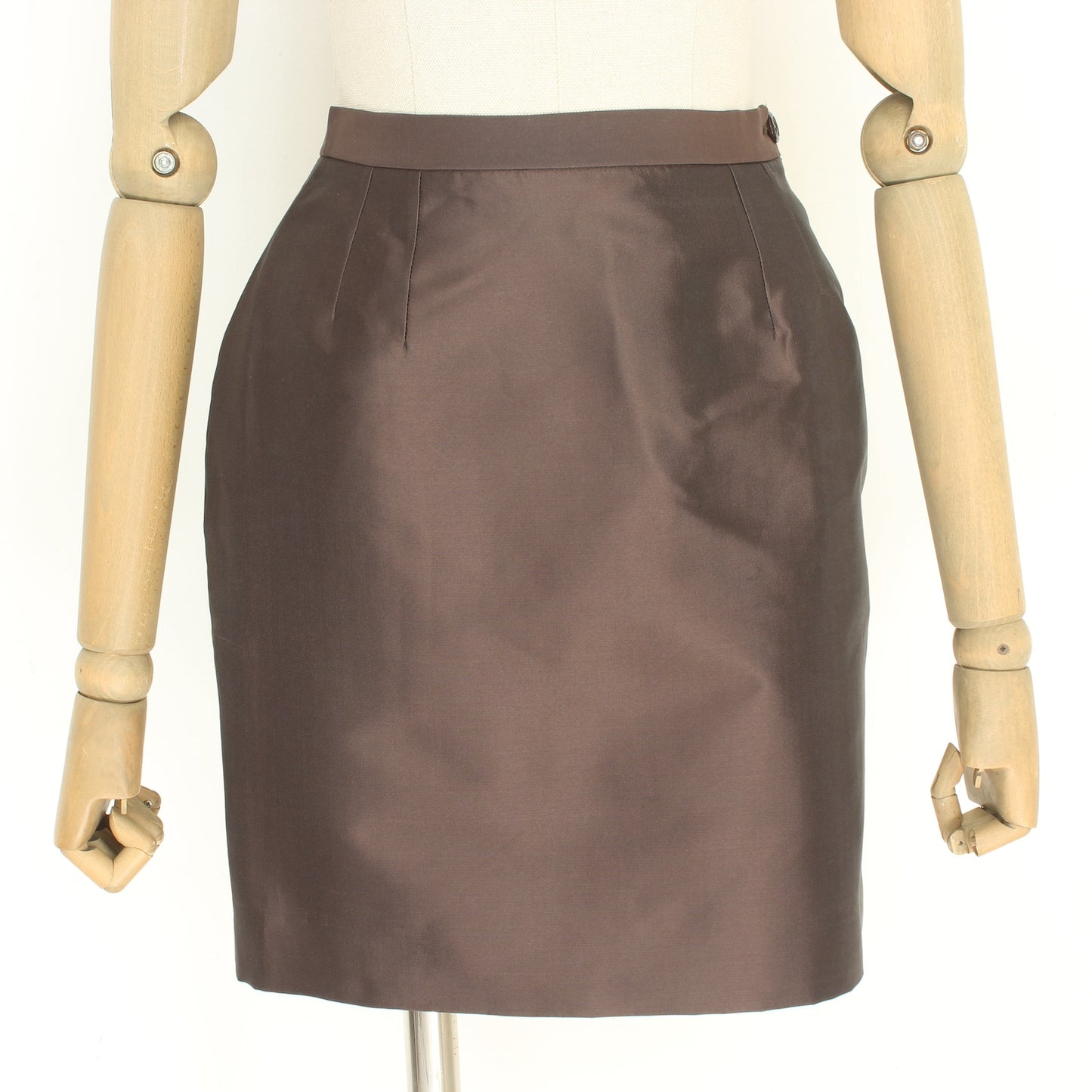 Dolce & Gabbana Brown Silk Elegant Skirt Suit 2000s