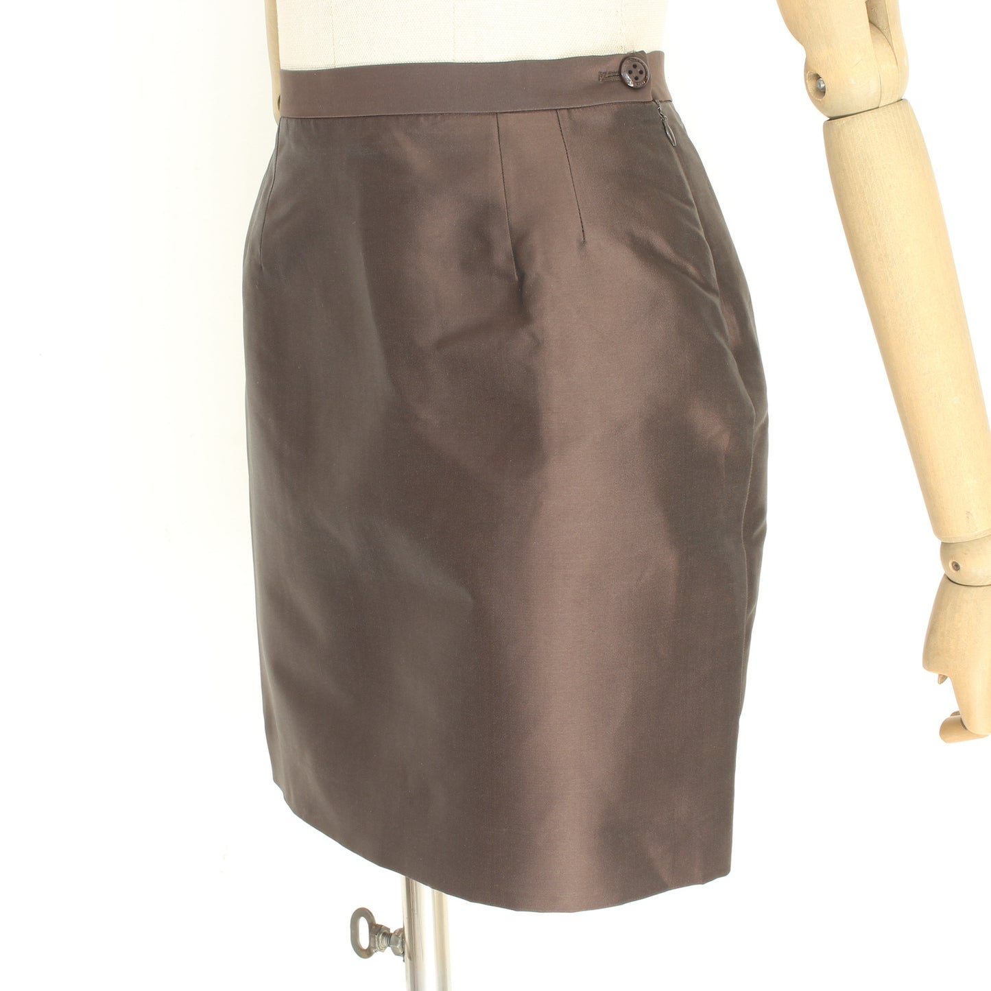 Dolce & Gabbana Brown Silk Elegant Skirt Suit 2000s