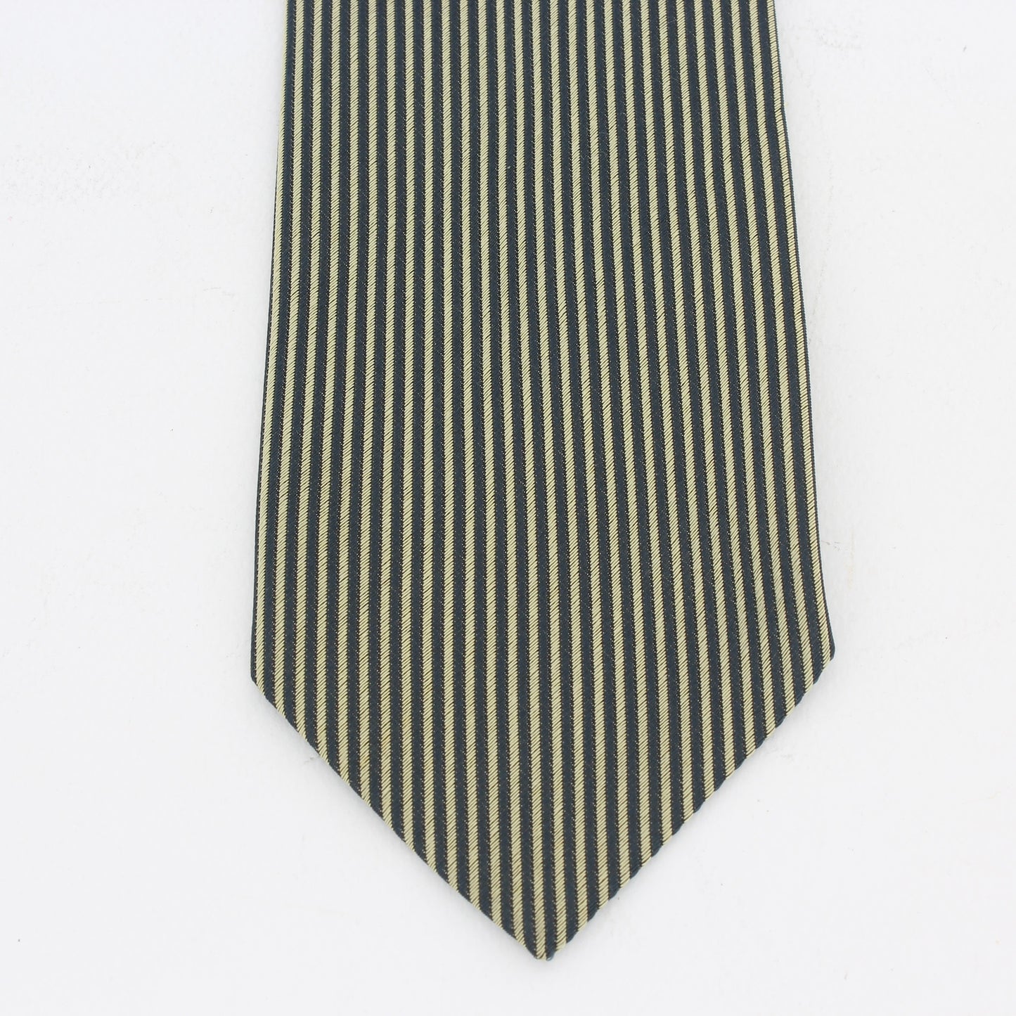 Fendi Blue Beige Silk Pinstripe Tie Vintage 90s