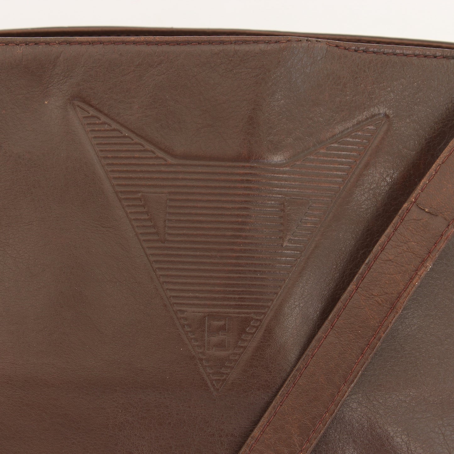 Fendi Brown Leather Shoulder Bag Vintage 1970s