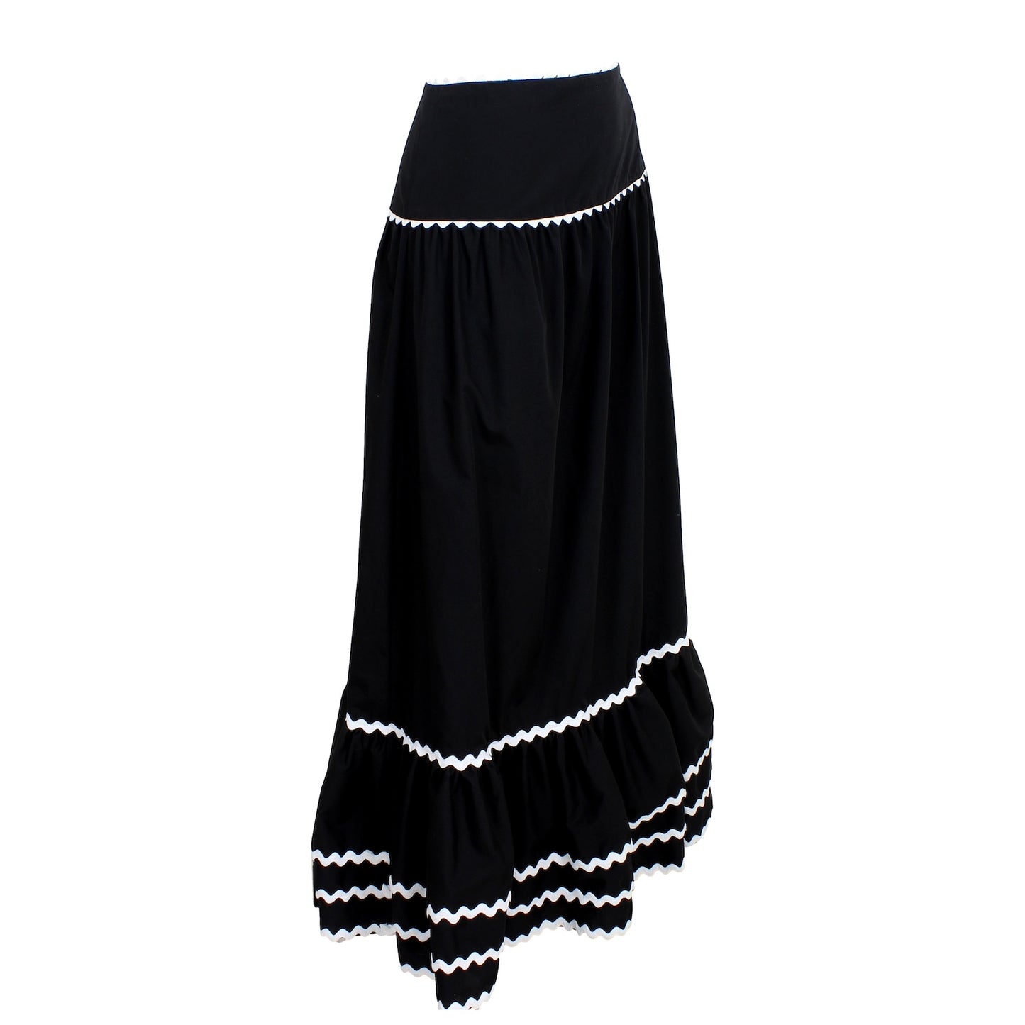 Luisa Spagnoli Black Flared Long Maxi Skirt Vintage