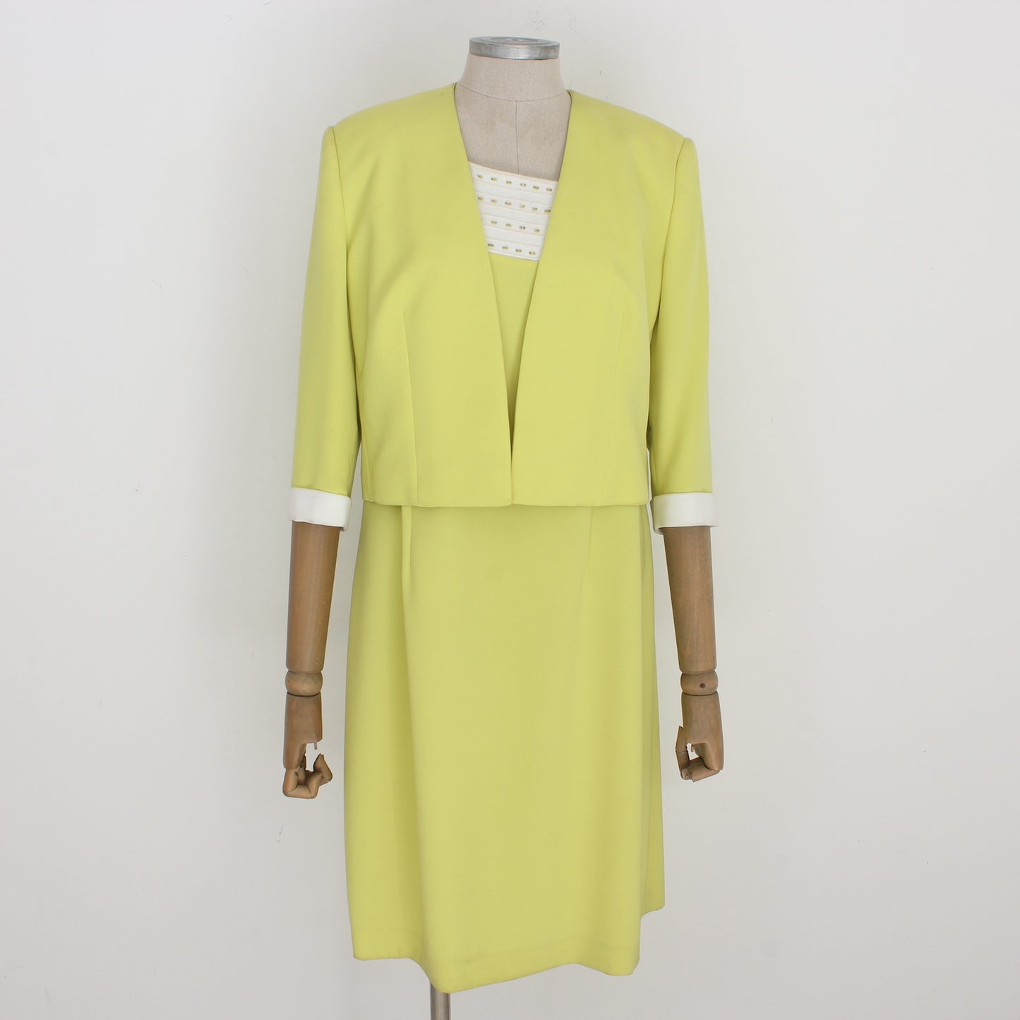 Mario Pucci Cecconi Green Elegant Suit Dress Vintage 1990s