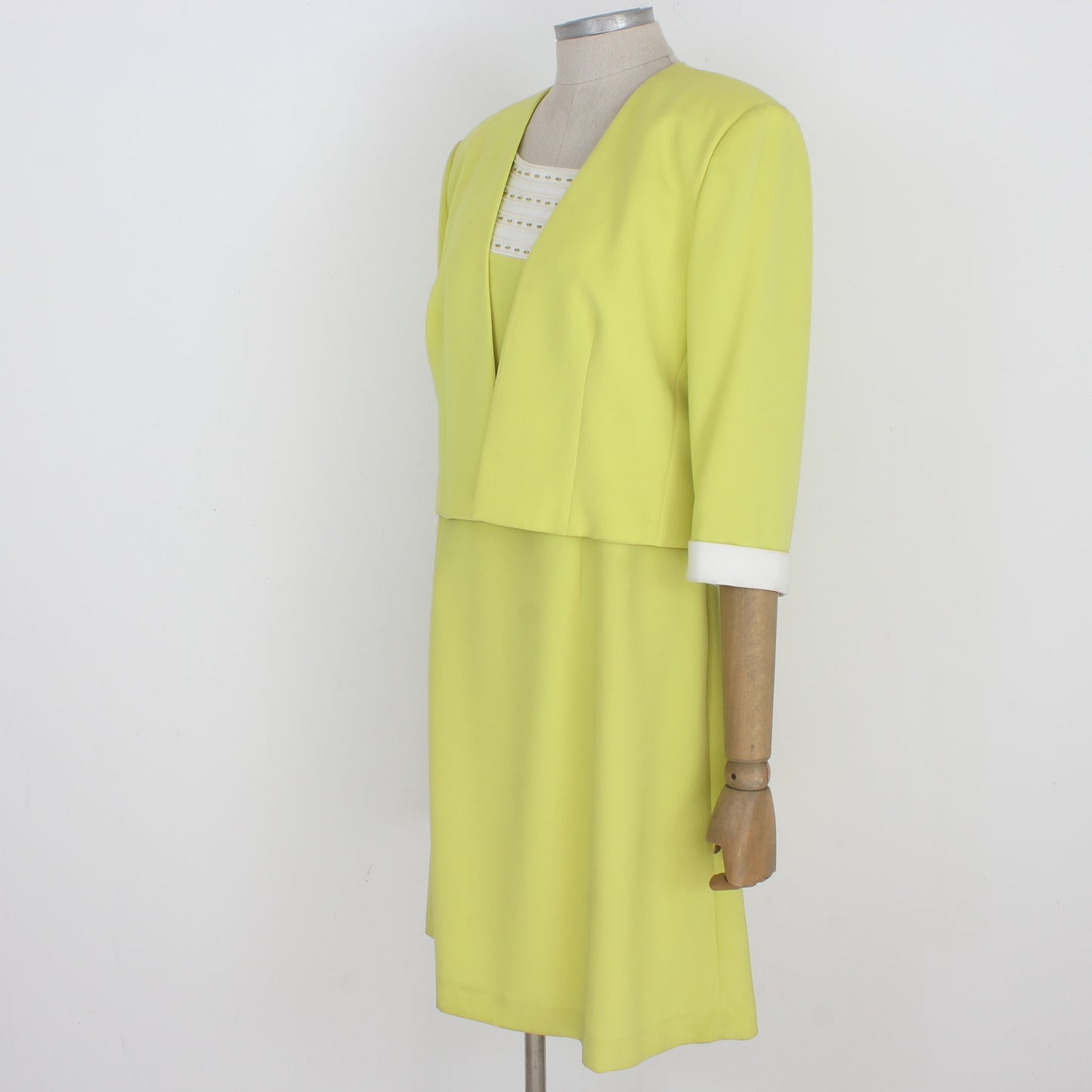 Mario Pucci Cecconi Green Elegant Suit Dress Vintage 1990s