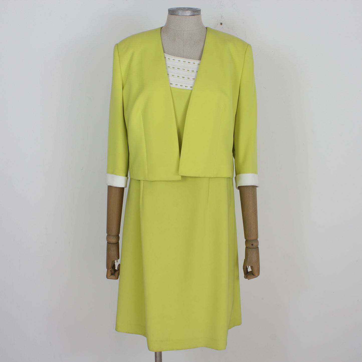 Mario Pucci Cecconi Green Elegant Suit Dress Vintage 1990s