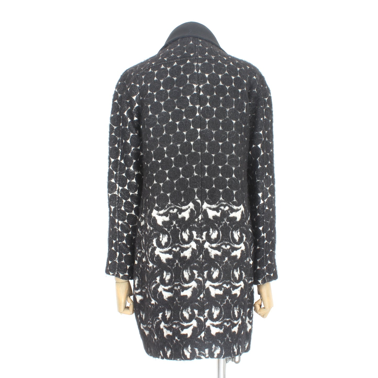 Marras Black White Polka Dot Alpaca Coat 2000s