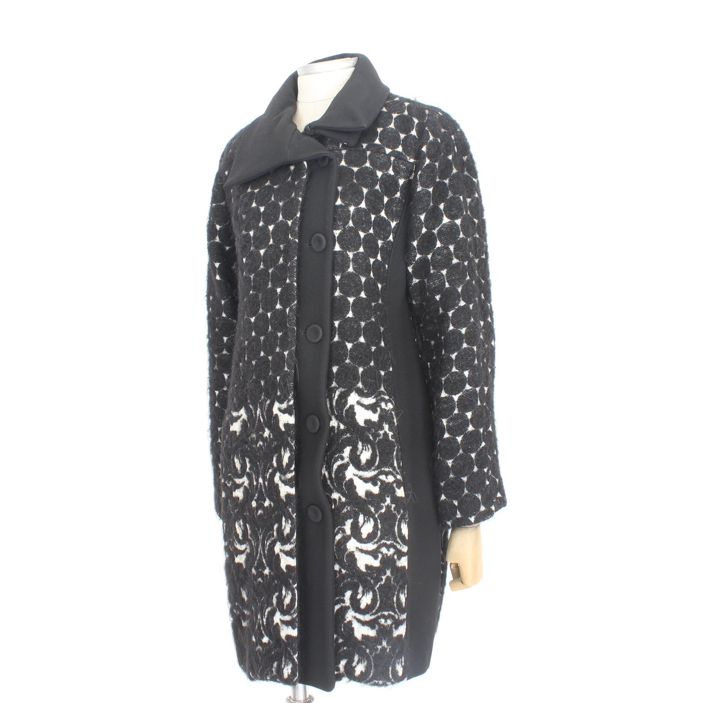 Marras Black White Polka Dot Alpaca Coat 2000s