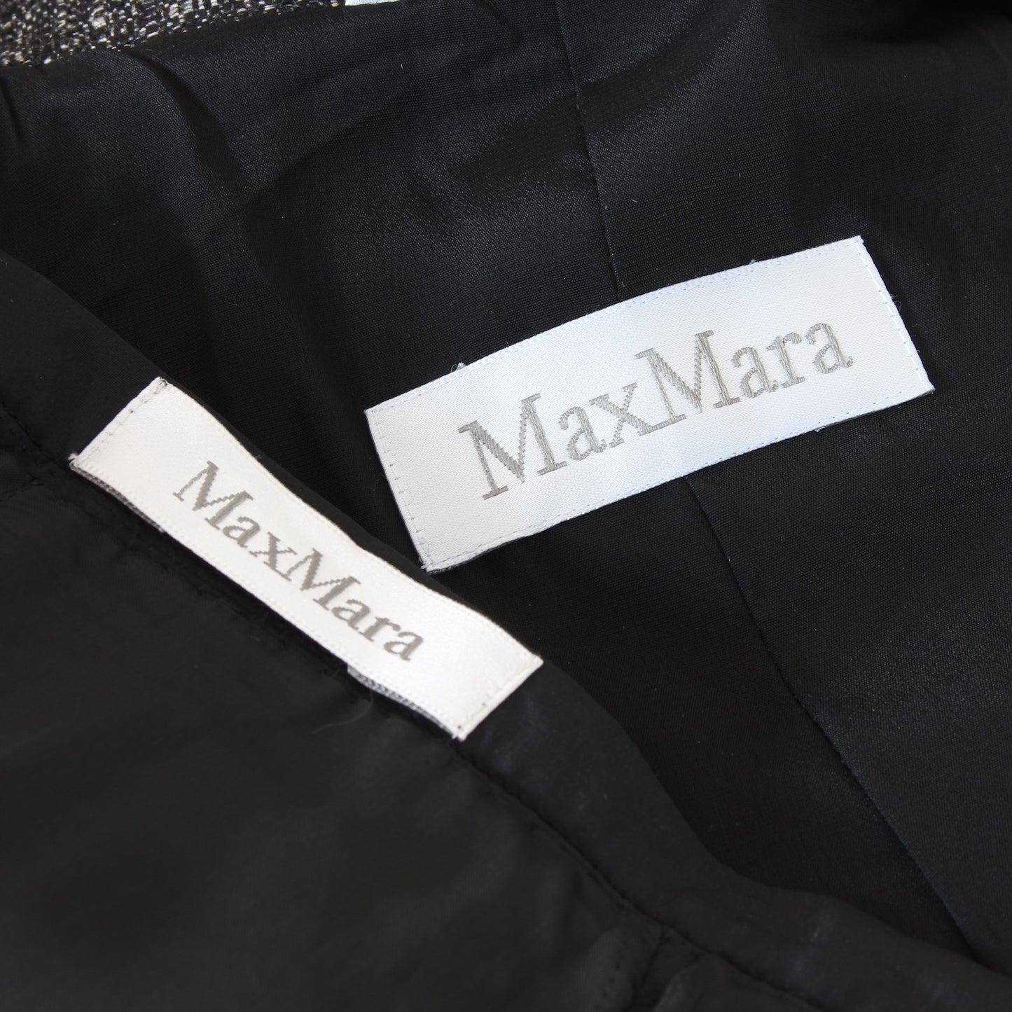 Max Mara Black Silk Skirt Suit Vintage 90s