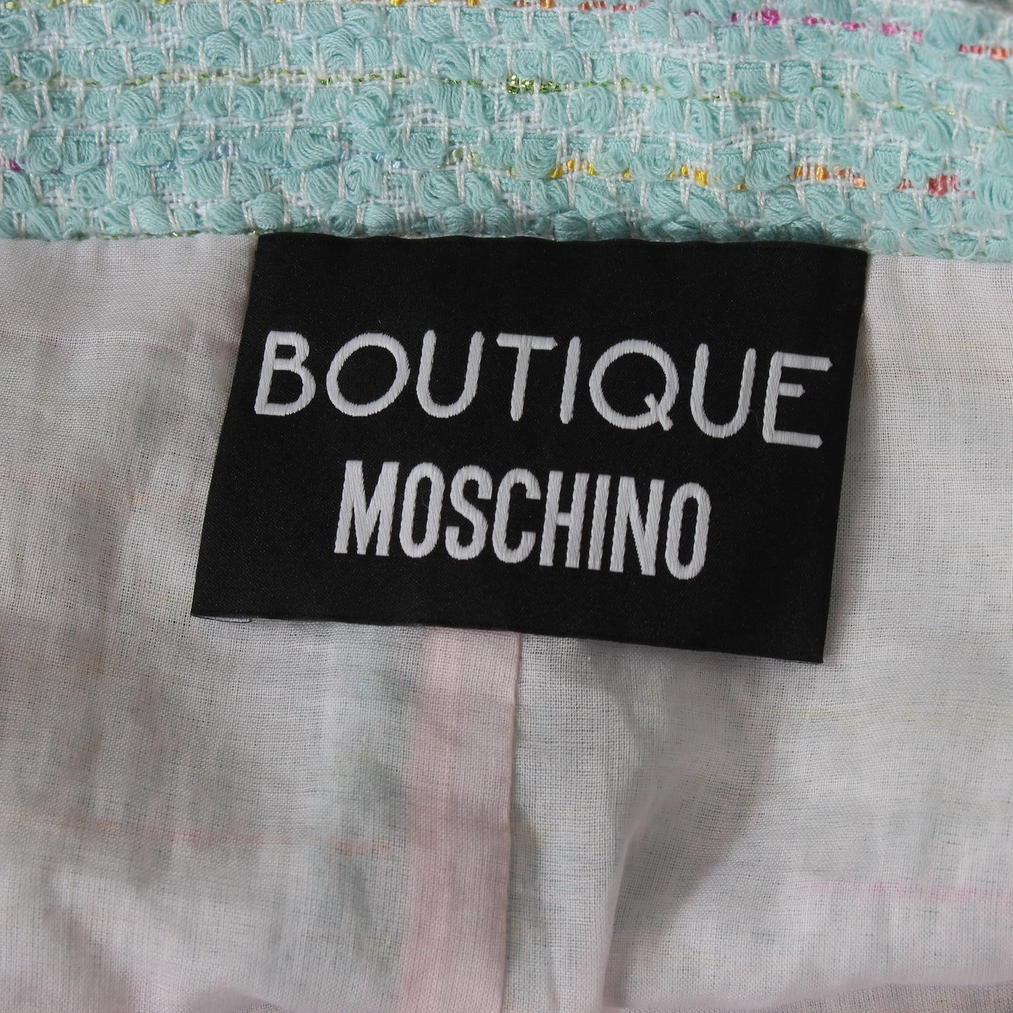 Moschino Light Blue Cotton Boucle Short Skirt 2000s