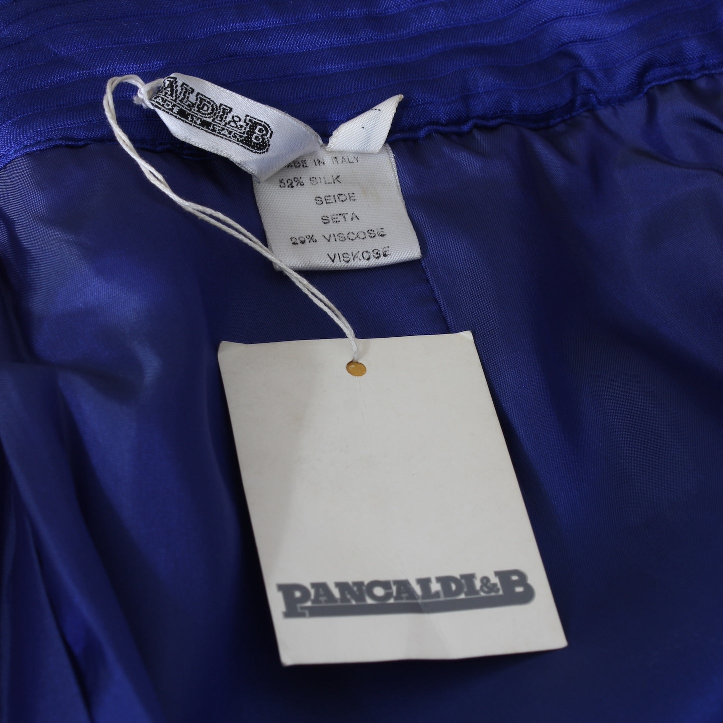 Pancaldi Blue Silk Classic Trousers Vintage 90s