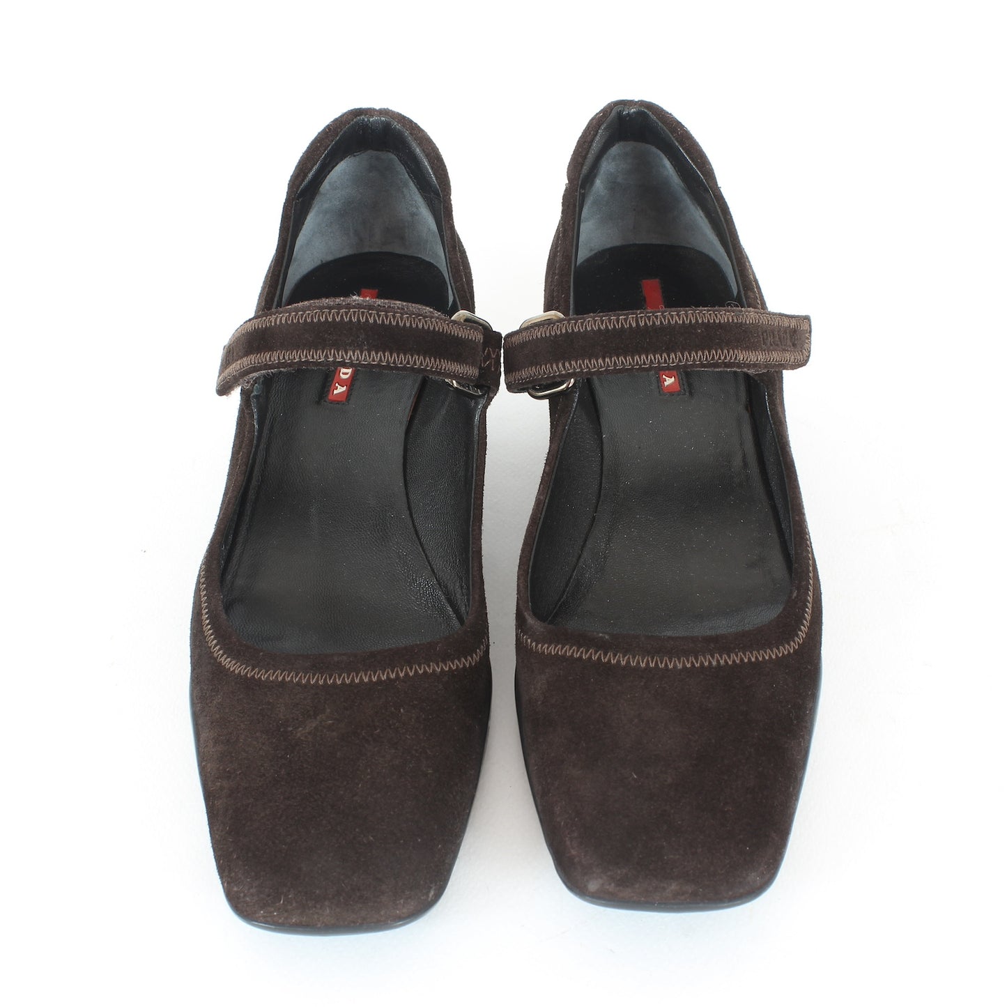 Prada Brown Velvet Platform Shoes Vintage 90s