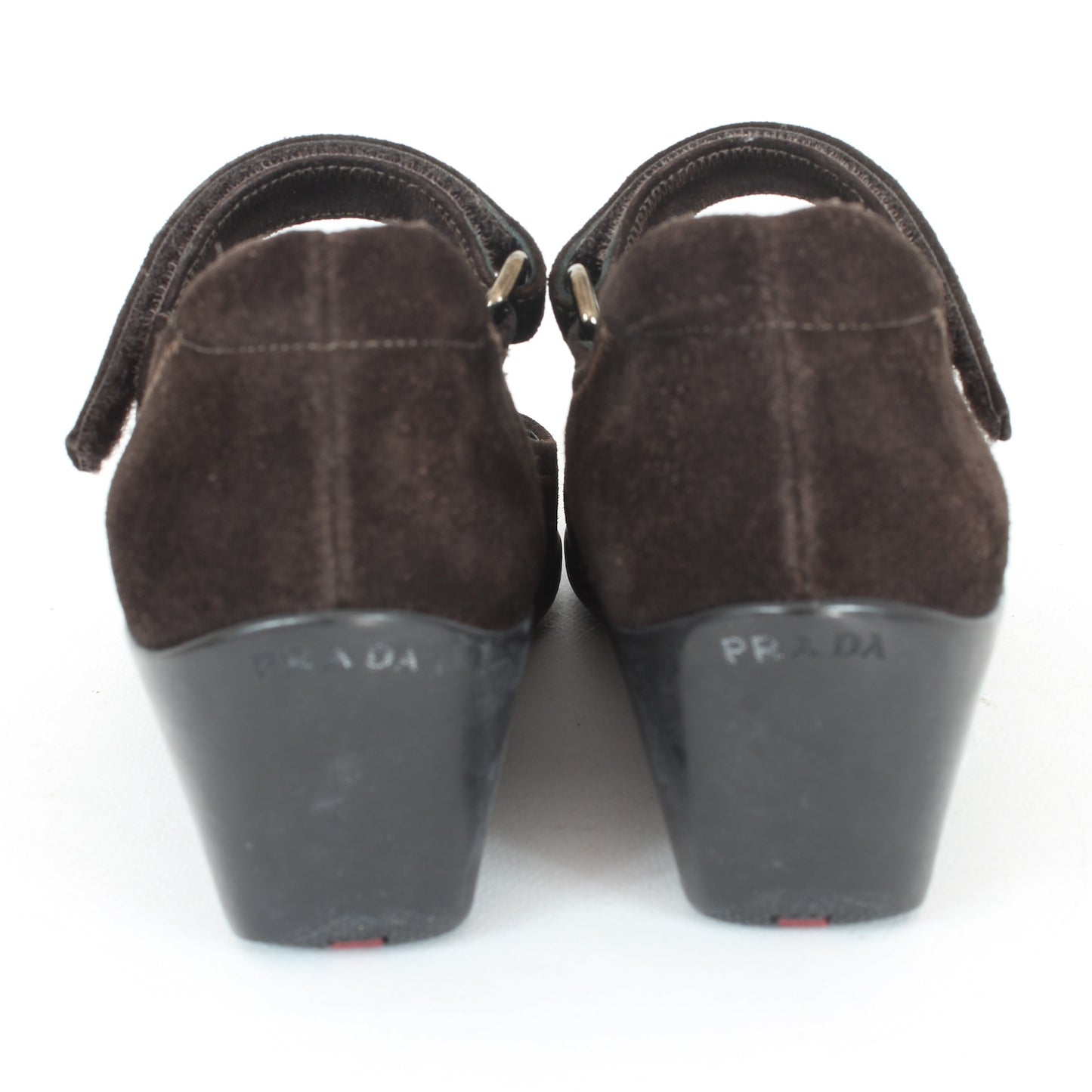 Prada Brown Velvet Platform Shoes Vintage 90s