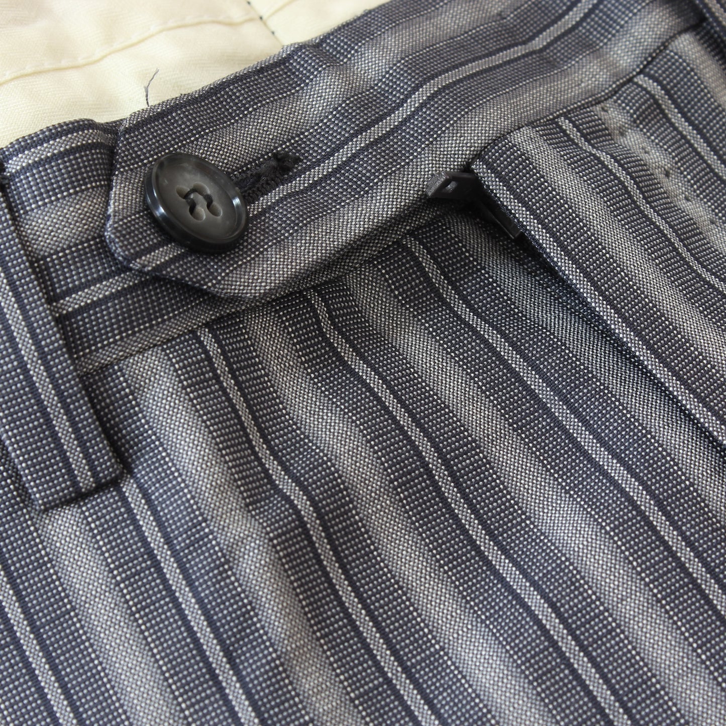 Ungaro Gray Cotton Classic Pinstripe Pants Vintage 90s