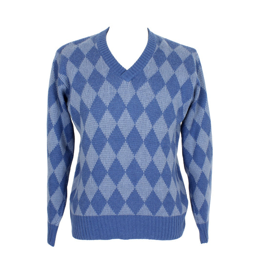 Yves Saint Laurent Maglione in Alpaca Blu a Rombi