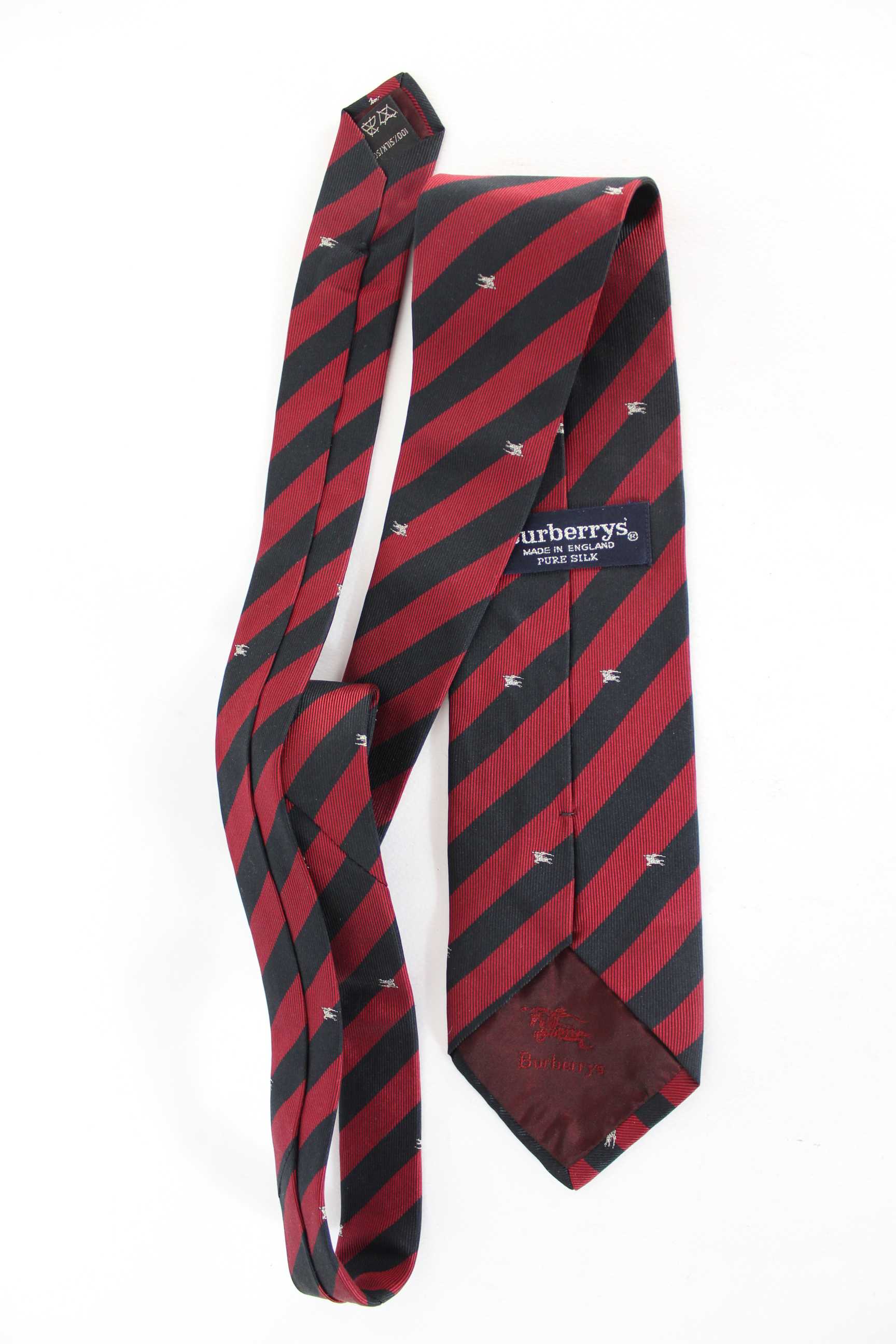 Burberry Red Silk Vintage Regimental Tie