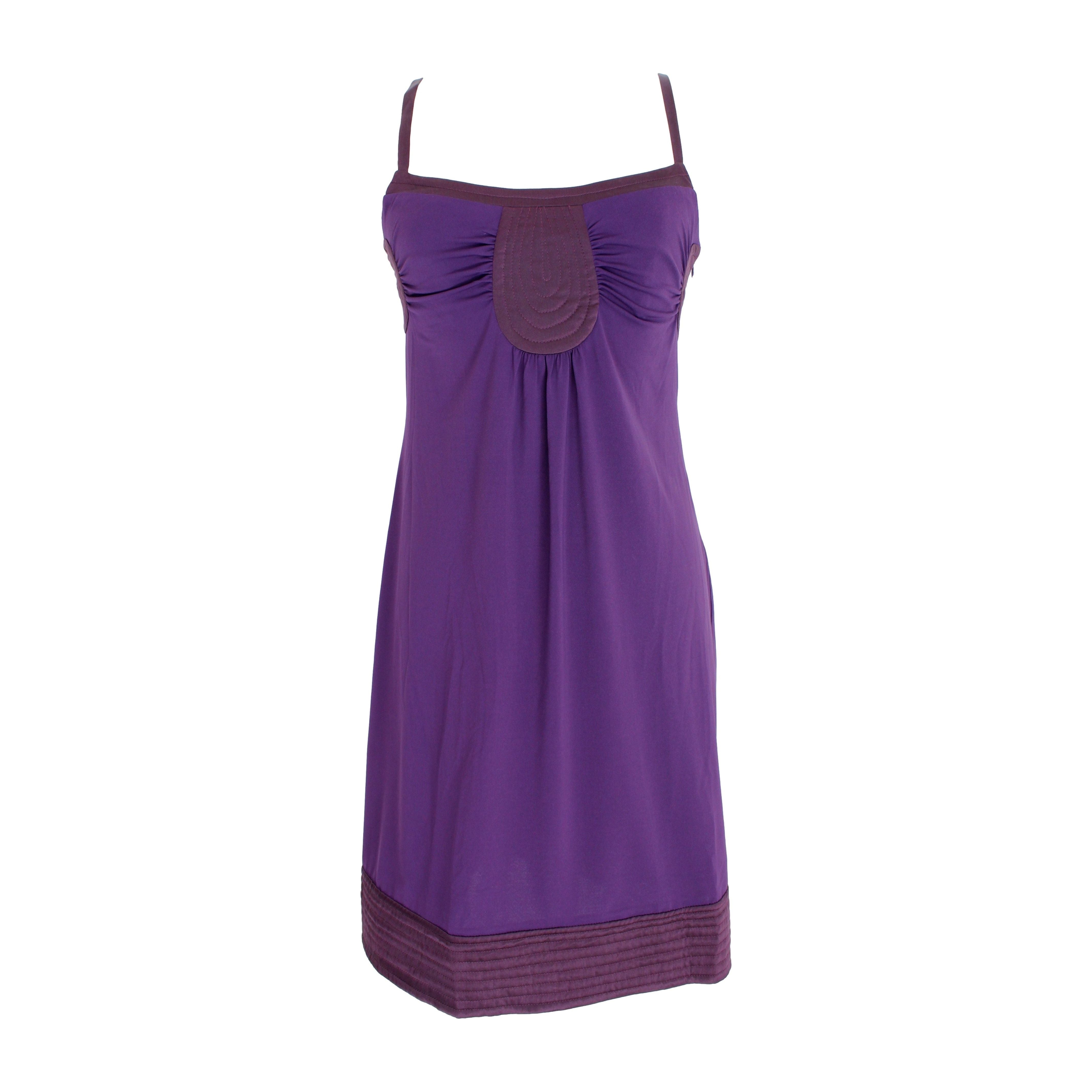 Alberta Ferretti 2000s Purple Silk Sheath Dress | Dedè Couture