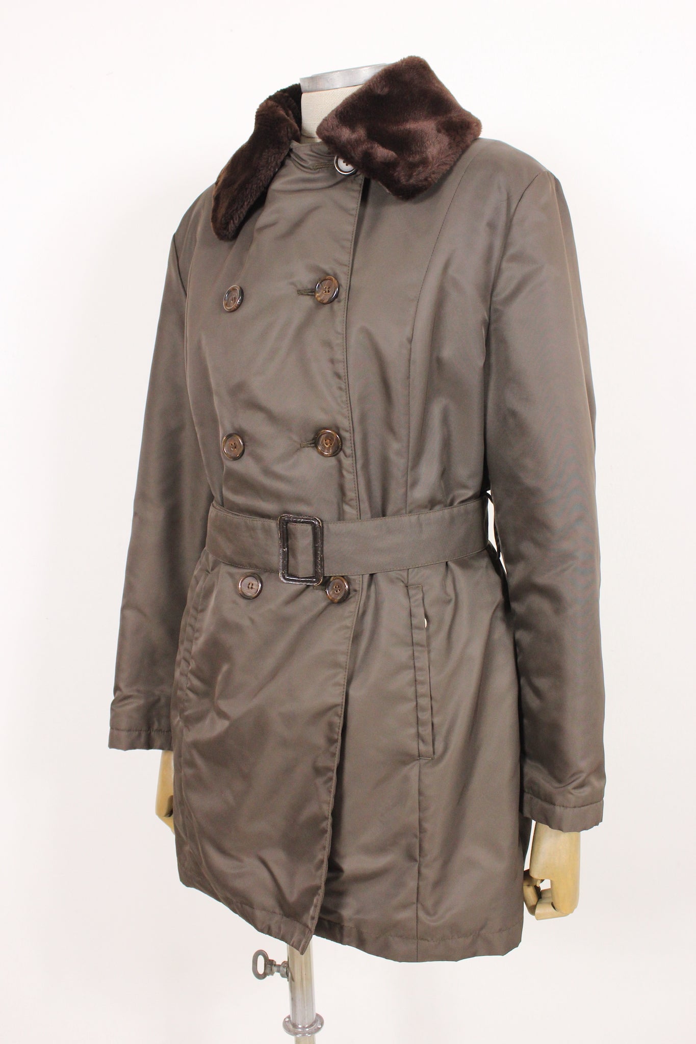 Burberry Brown Vintage Double Breasted Trench Coat 90s