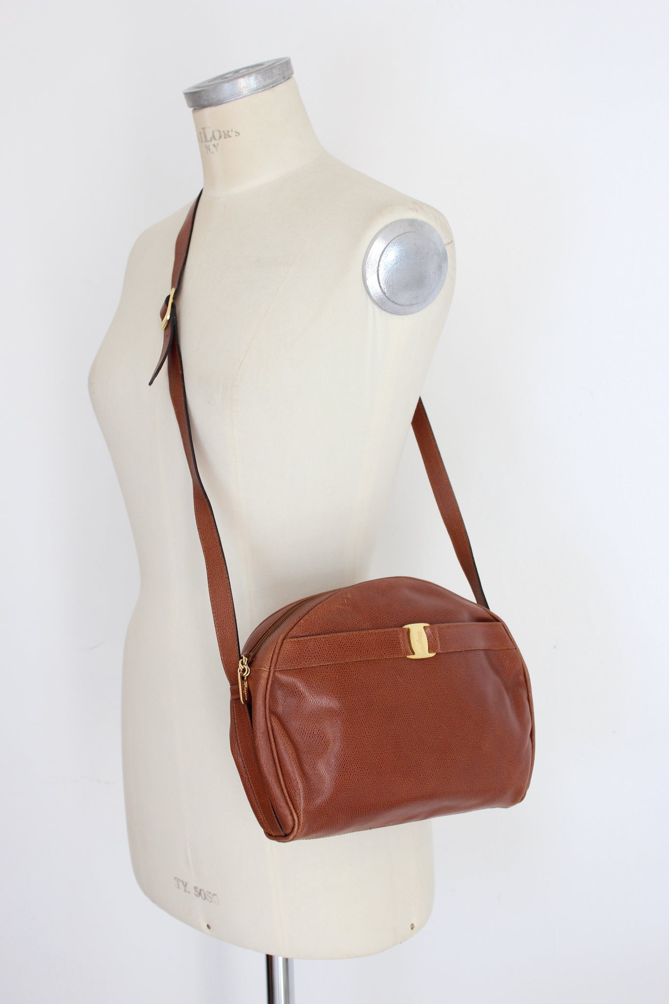 vintage EUR 90s leather shoulder bag - ショルダーバッグ